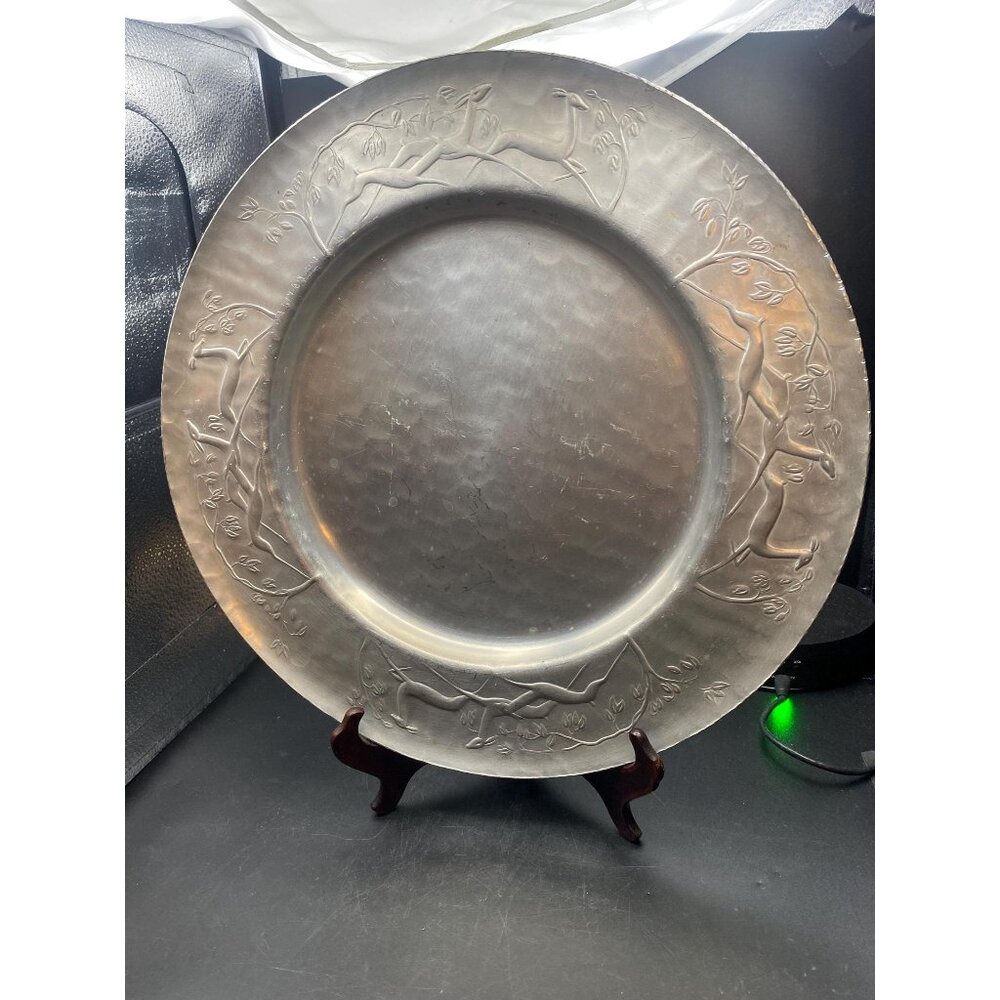 MCM Vintage Serving Trey Leaping Deer Aluminum